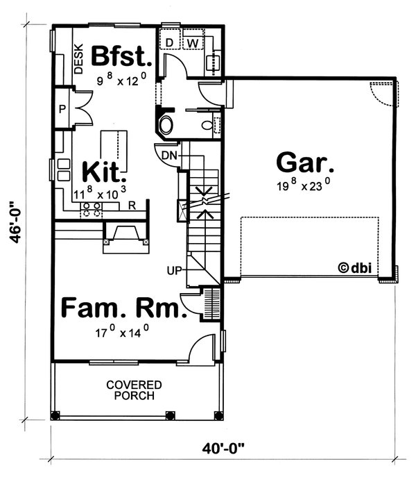 Farmhouse Floor Plan - Main Floor Plan #20-1212