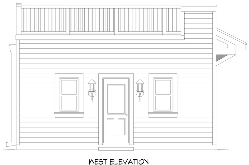 House Blueprint - Exterior - Front Elevation 1 for Bungalow House Plan #932-625, 1 bath