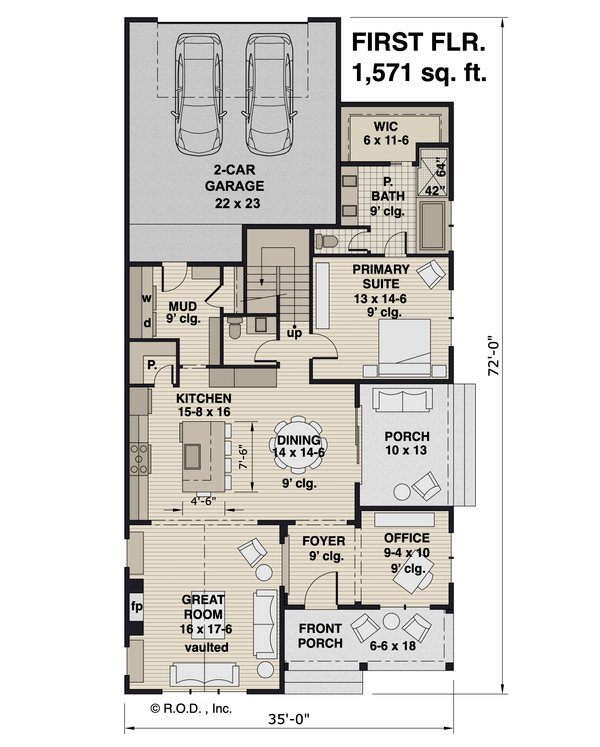 Farmhouse Floor Plan - Main Floor Plan #51-1251