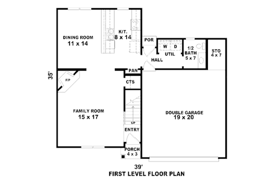 Floor Plan - Main Floor for European House Plan #81-13764 - 3 bed, 2.5 bath