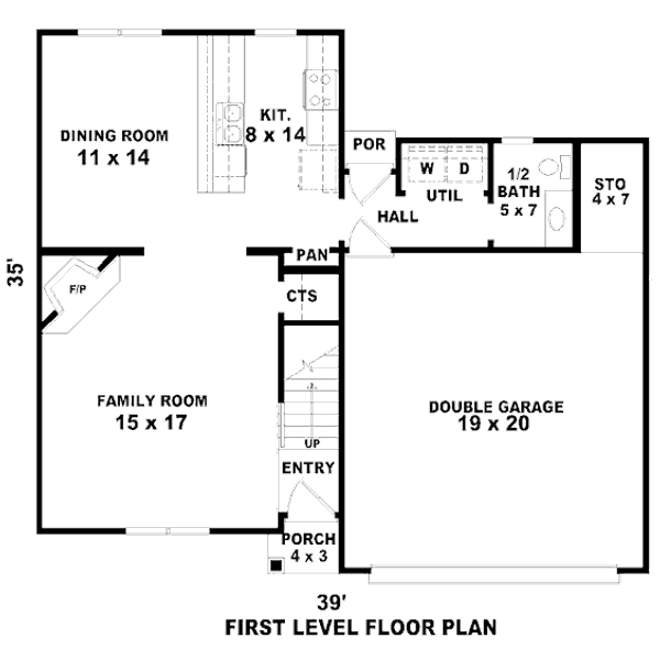 Floor Plan - Main Floor for European House Plan #81-13764 - 3 bed, 2.5 bath