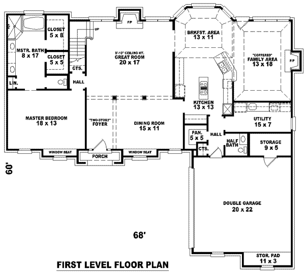 European Floor Plan - Main Floor Plan #81-1066