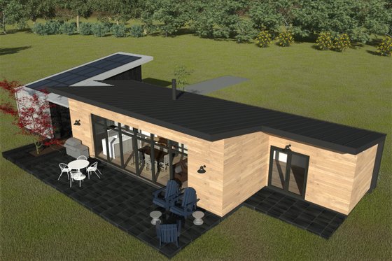 Exterior - Outdoor Living 3 for Modern House Plan #933-15 - 2 bed, 2 bath