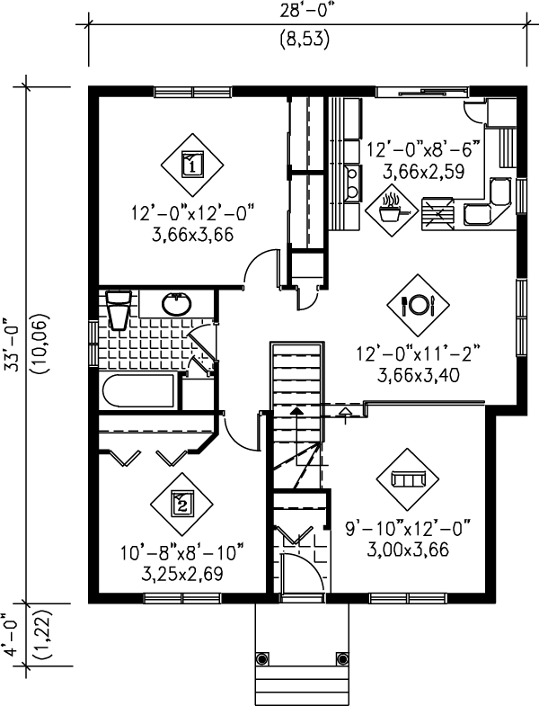 Contemporary Floor Plan - Main Floor Plan #25-1222