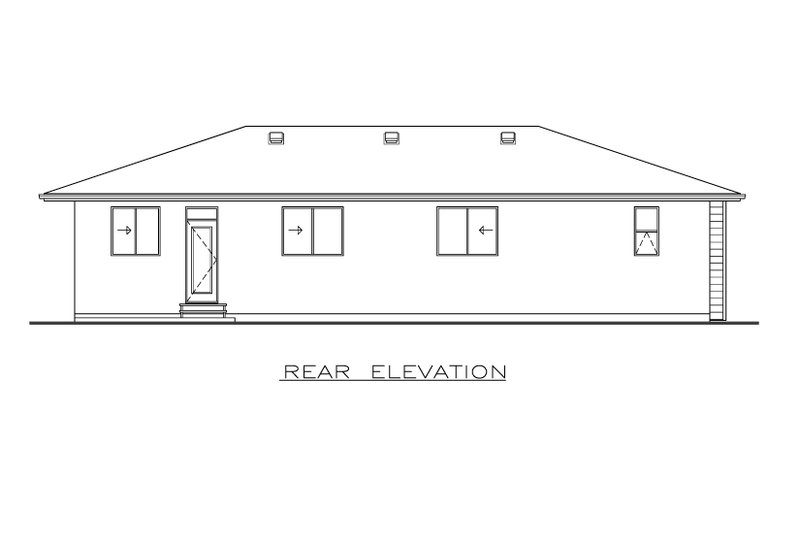Dream House Plan - Exterior - Rear Elevation for Prairie House Plan #1100-143 - 4 bed, 2 bath