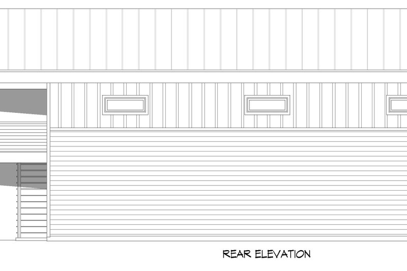 House Blueprint - Exterior - Rear Elevation for Southern House Plan #932-1336 - 1 bed, 1 bath