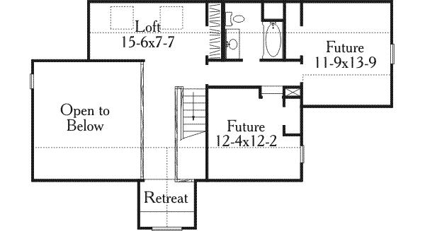 Southern Floor Plan - Upper Floor Plan #406-192