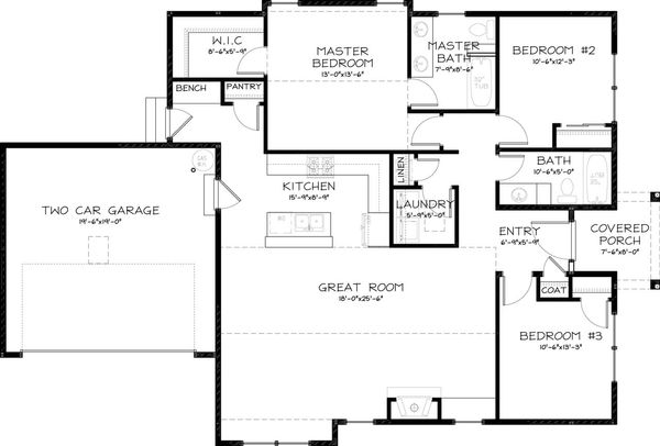 Bungalow Floor Plan - Main Floor Plan #895-39