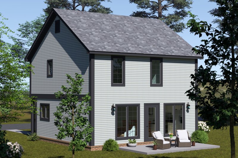 Architectural House Design - Exterior - Rear Elevation for Cottage House Plan #513-2419 - 3 bed, 3 bath