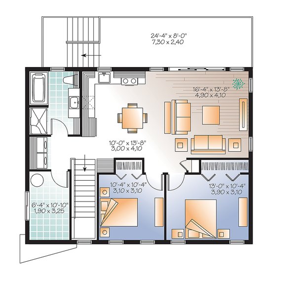 House Plan Design - Contemporary Floor Plan - Upper Floor Plan #23-2591