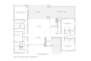 Floor Plan - Main Floor for Modern House Plan #909-4 - 4 bed, 3 bath