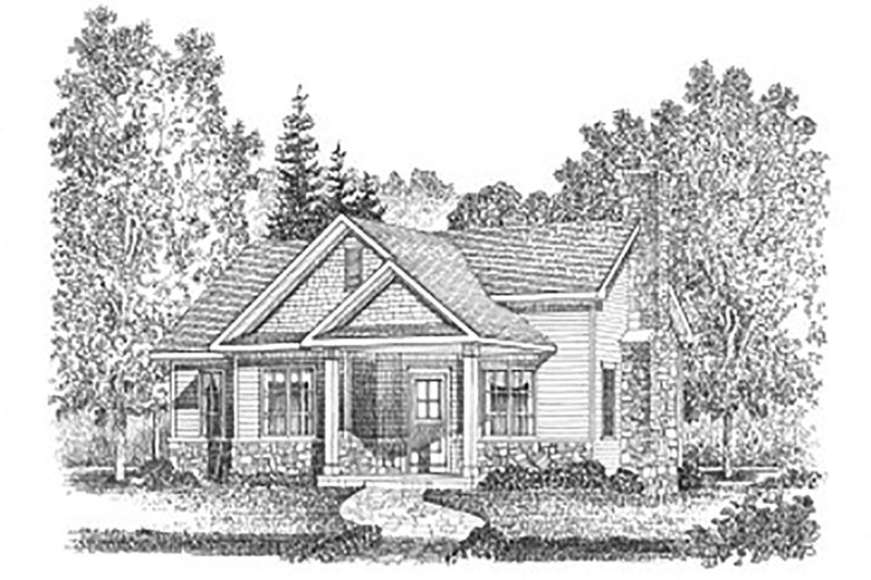 Architectural House Design - Exterior - Front Elevation 4 for Cottage House Plan #22-565 - 1 bed, 1 bath