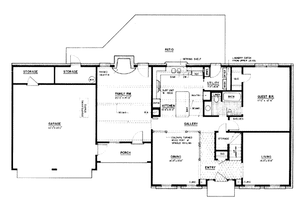 House Design - Colonial Floor Plan - Main Floor Plan #36-394