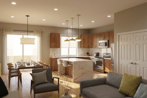 Interior - Family Room for Prairie House Plan #126-225 - 3 bed, 3 bath