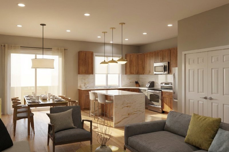 Dream House Plan - Interior - Family Room for Prairie House Plan #126-225 - 3 bed, 3 bath