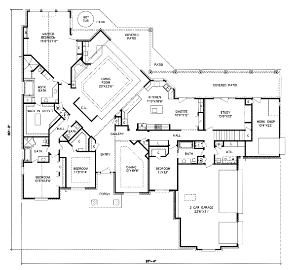 Traditional Floor Plan - Main Floor Plan #65-245