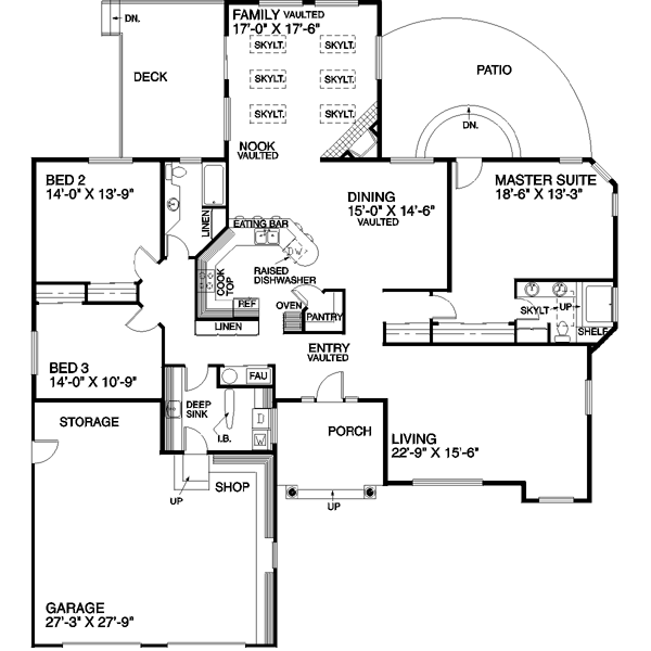 Home Plan - Traditional Floor Plan - Main Floor Plan #60-191