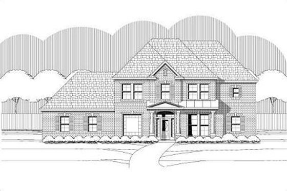 Exterior - Front Elevation for European House Plan #411-782 - 5 bed, 3.5 bath