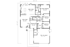 Floor Plan - Main Floor for Adobe / Southwestern House Plan #1-430 - 4 bed, 2 bath