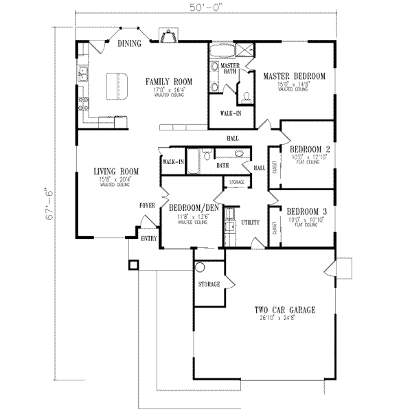 Adobe / Southwestern Floor Plan - Main Floor Plan #1-430