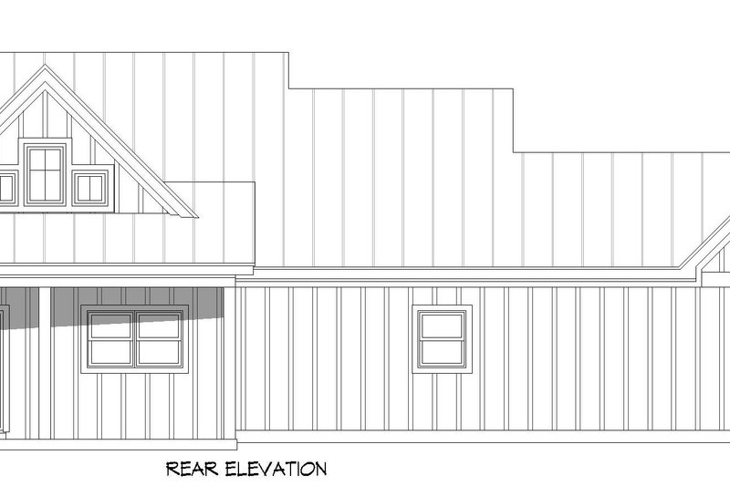 House Blueprint - Exterior - Rear Elevation 1 for Farmhouse House Plan #932-1231 - 2 bed, 2 bath