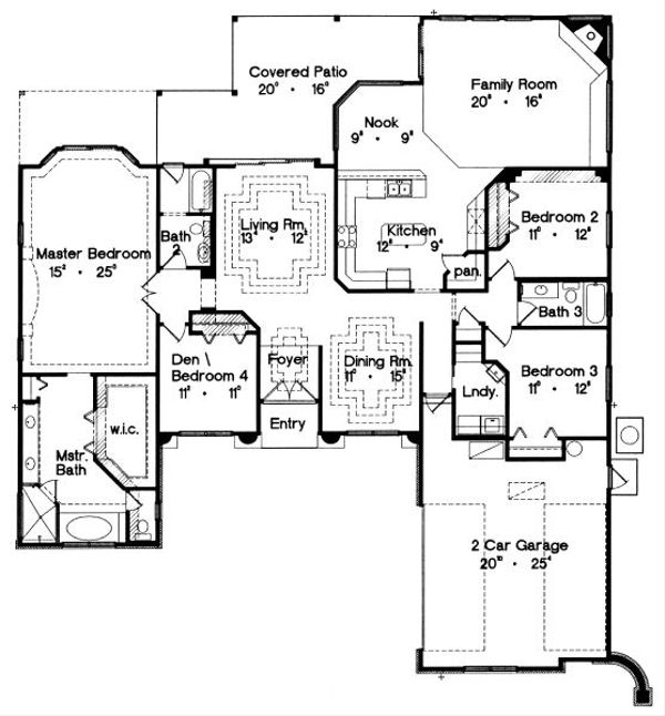 Colonial Floor Plan - Main Floor Plan #417-310