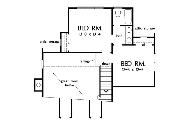 House Blueprint - Floor Plan - Upper Floor for Country House Plan #929-372 - 3 bed, 2.5 bath