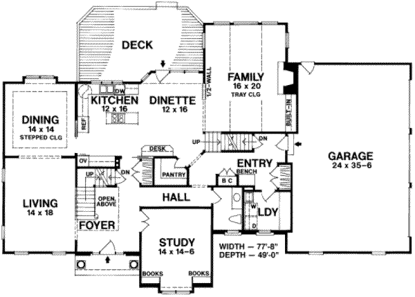 Colonial Floor Plan - Main Floor Plan #328-124