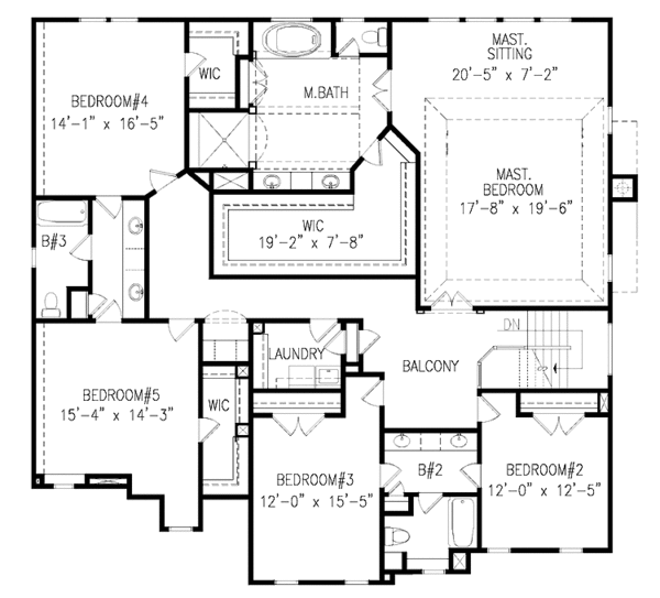 Home Plan - Country Floor Plan - Upper Floor Plan #54-336