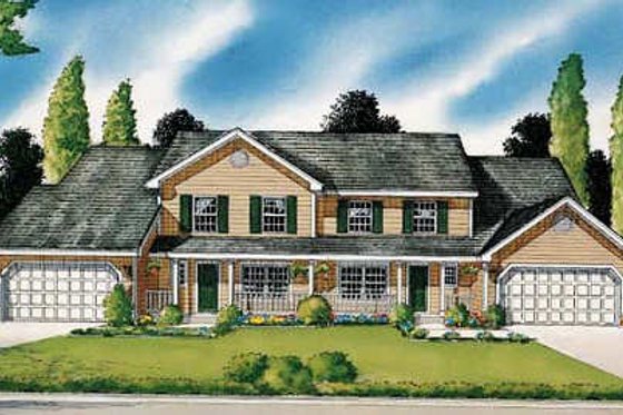 Exterior - Front Elevation for Traditional House Plan #312-139 - 3 bed, 2.5 bath