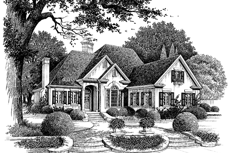 House Blueprint - European Exterior - Front Elevation Plan #429-62