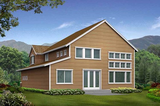 Exterior - Rear Elevation for Craftsman House Plan #132-299 - 3 bed, 2.5 bath