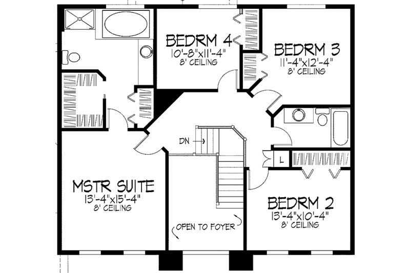 Home Plan - Floor Plan - Upper Floor for Traditional House Plan #51-890 - 4 bed, 2.5 bath