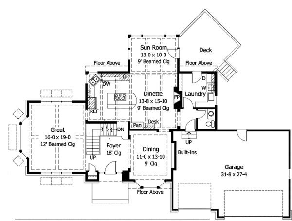 House Plan Design - Traditional Floor Plan - Main Floor Plan #51-894