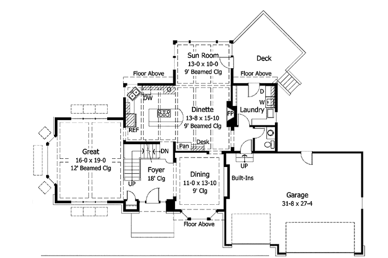 Home Plan - Floor Plan - Main Floor for Traditional House Plan #51-894 - 3 bed, 2.5 bath