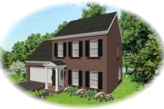 Exterior - Front Elevation for Colonial House Plan #81-13846 - 3 bed, 2.5 bath