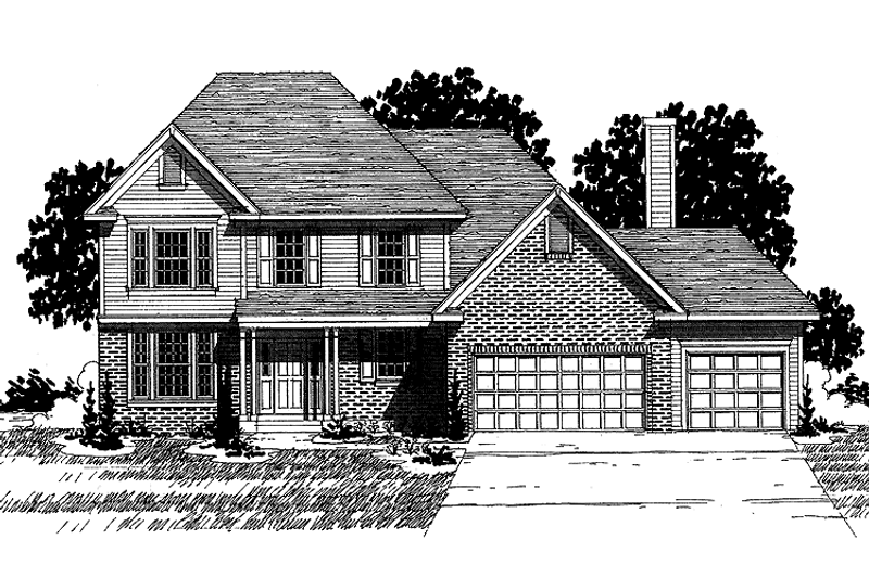 Architectural House Design - Colonial Exterior - Front Elevation Plan #320-865