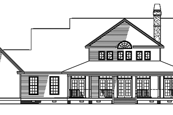 Exterior - Rear Elevation for Country House Plan #929-185 - 4 bed, 2.5 bath