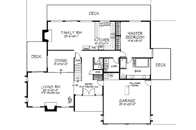 Dream House Plan - Floor Plan - Main Floor for Contemporary House Plan #320-1284 - 4 bed, 2.5 bath