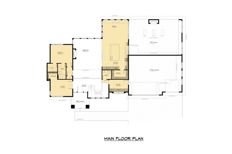 Dream House Plan - Floor Plan - Main Floor for Contemporary House Plan #1066-260 - 4 bed, 4.5 bath