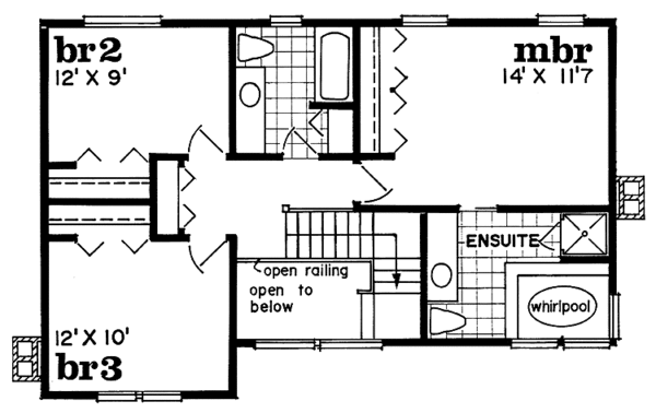 House Blueprint - Country Floor Plan - Upper Floor Plan #47-967