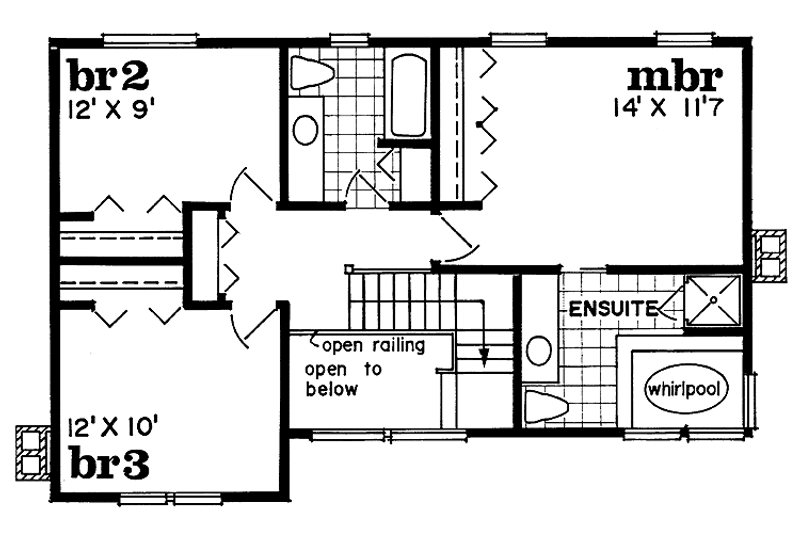 Home Plan - Floor Plan - Upper Floor for Country House Plan #47-967 - 3 bed, 2.5 bath