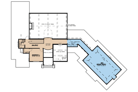 Floor Plan - Upper Floor for European House Plan #923-66 - 4 bed, 3.5 bath