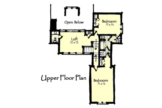 Floor Plan - Upper Floor for Craftsman House Plan #921-14 - 3 bed, 2.5 bath