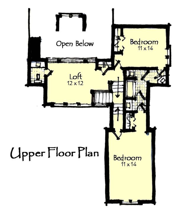 Craftsman Floor Plan - Upper Floor Plan #921-14