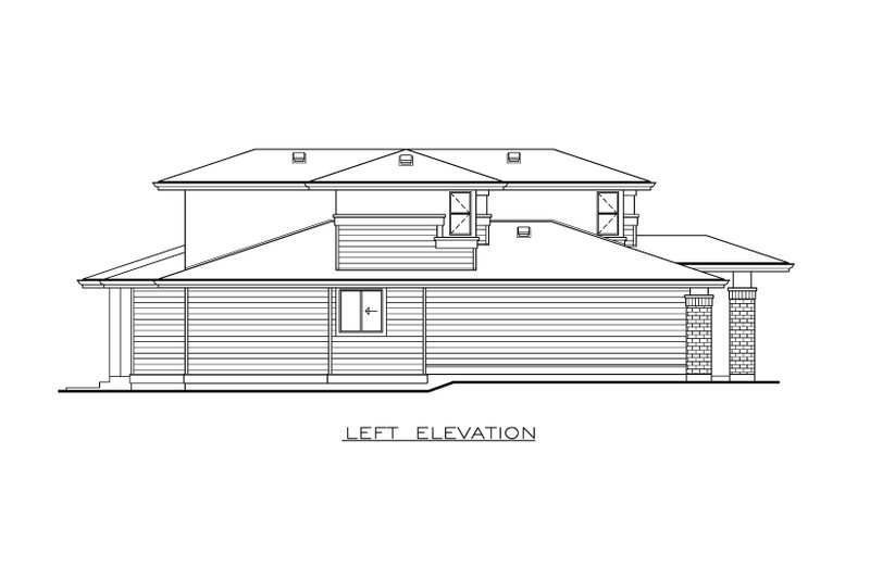 Home Plan - Exterior - Other Elevation 1 for Prairie House Plan #1100-51 - 4 bed, 3 bath