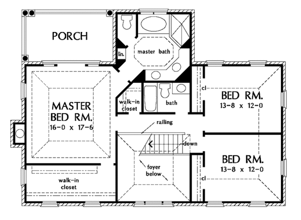 Home Plan - Classical Floor Plan - Upper Floor Plan #929-507