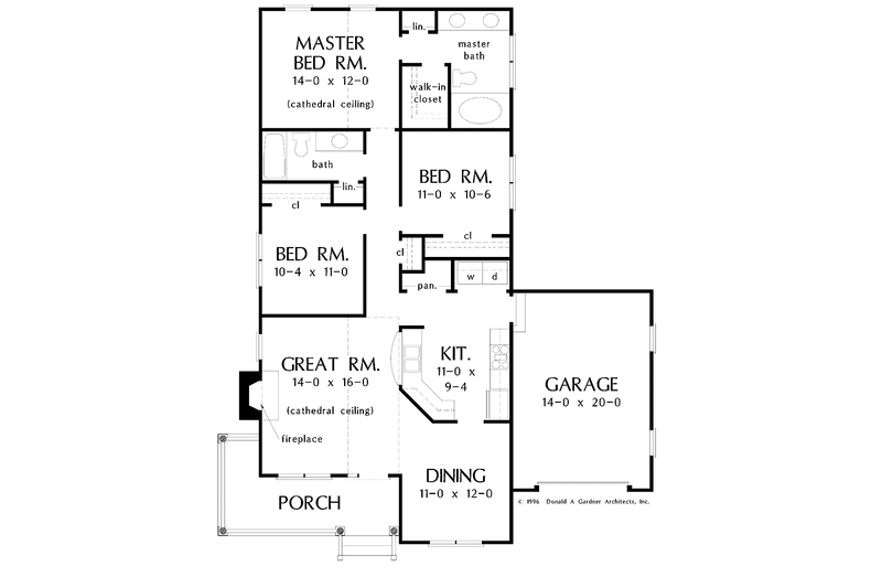 House Plan Design - Floor Plan - Main Floor for Country House Plan #929-390 - 3 bed, 2 bath