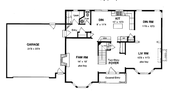 Home Plan - Colonial Floor Plan - Main Floor Plan #316-220
