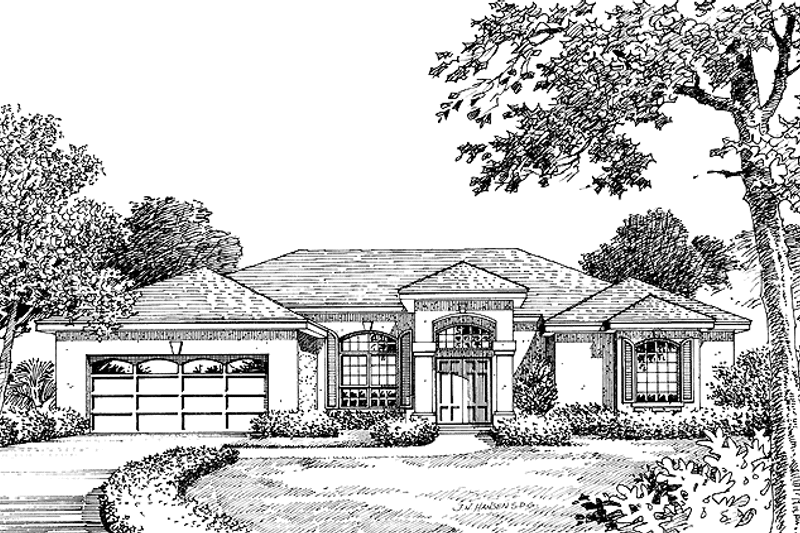 House Blueprint - Exterior - Front Elevation 3 for Contemporary House Plan #1015-7 - 4 bed, 3 bath